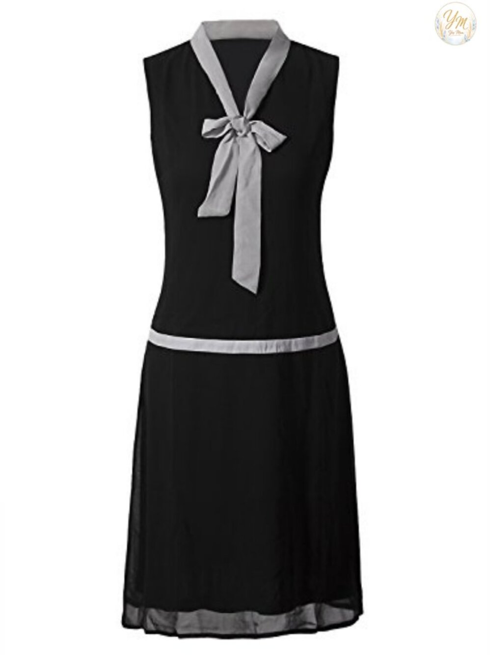 Vijiv 1920s Flapper Dress Midi Drop Waist Gatsby Party Dress